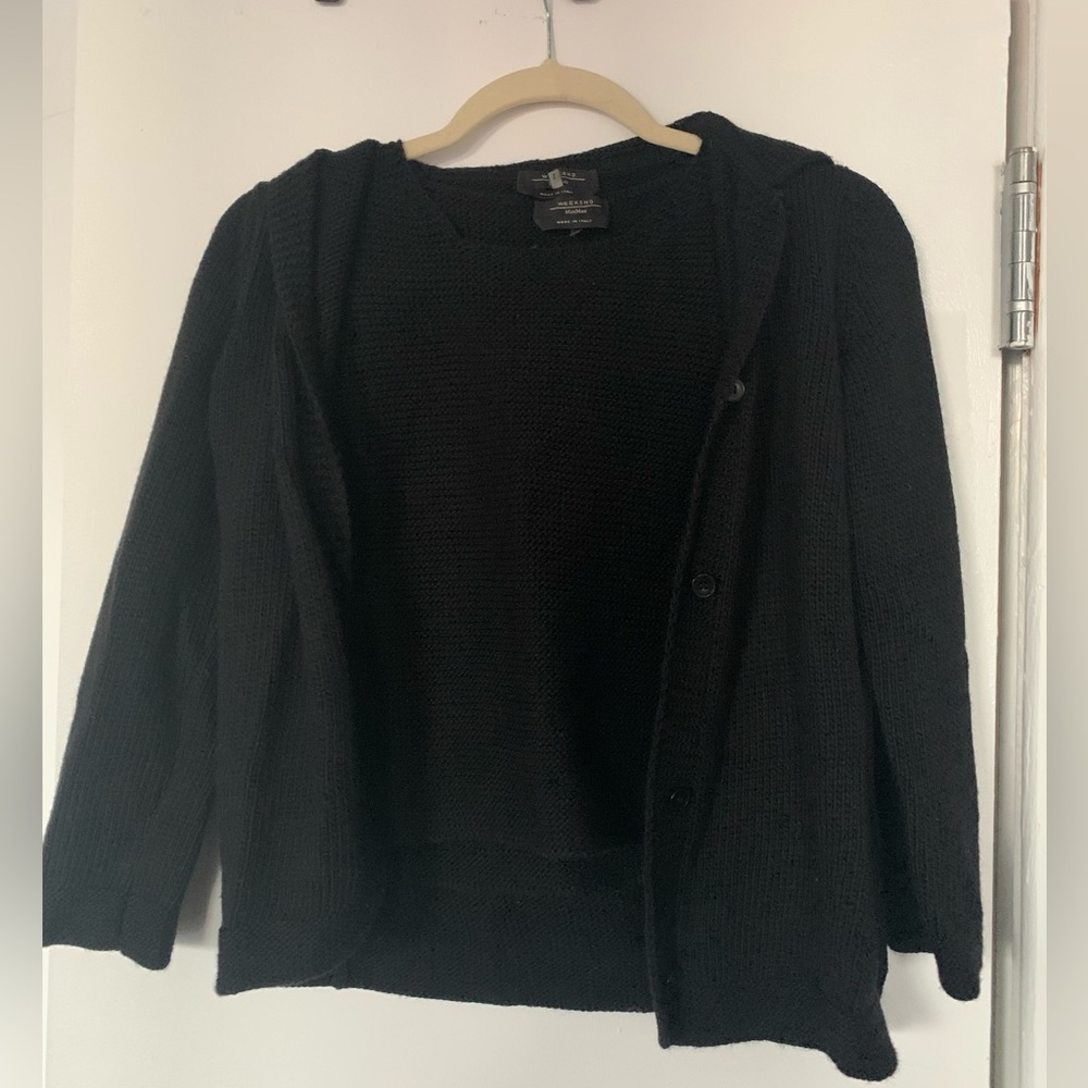 MaxMara Weekend Twin Set Virgin Wool Black Size Small